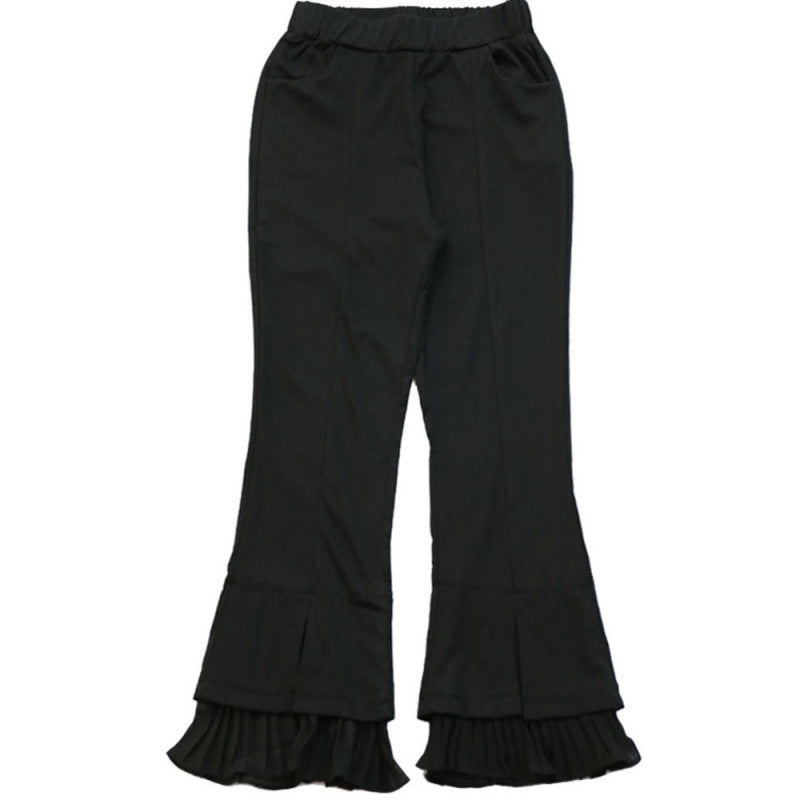 Women's High Waist Mesh Splice Cropped Trousers - Smart Casual