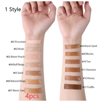 Oil-Control Liquid Foundation & Concealer – 13 Shades, Multi-Pack