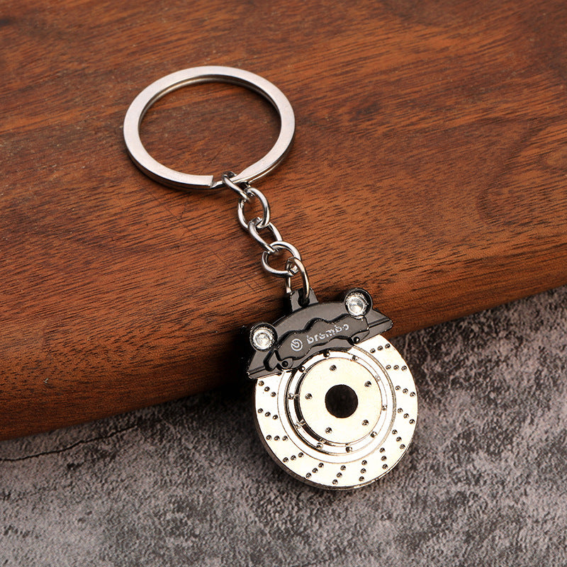 Brake Disc & Caliper Alloy Keychain | Miniature Car Part Charm | 6 Colours