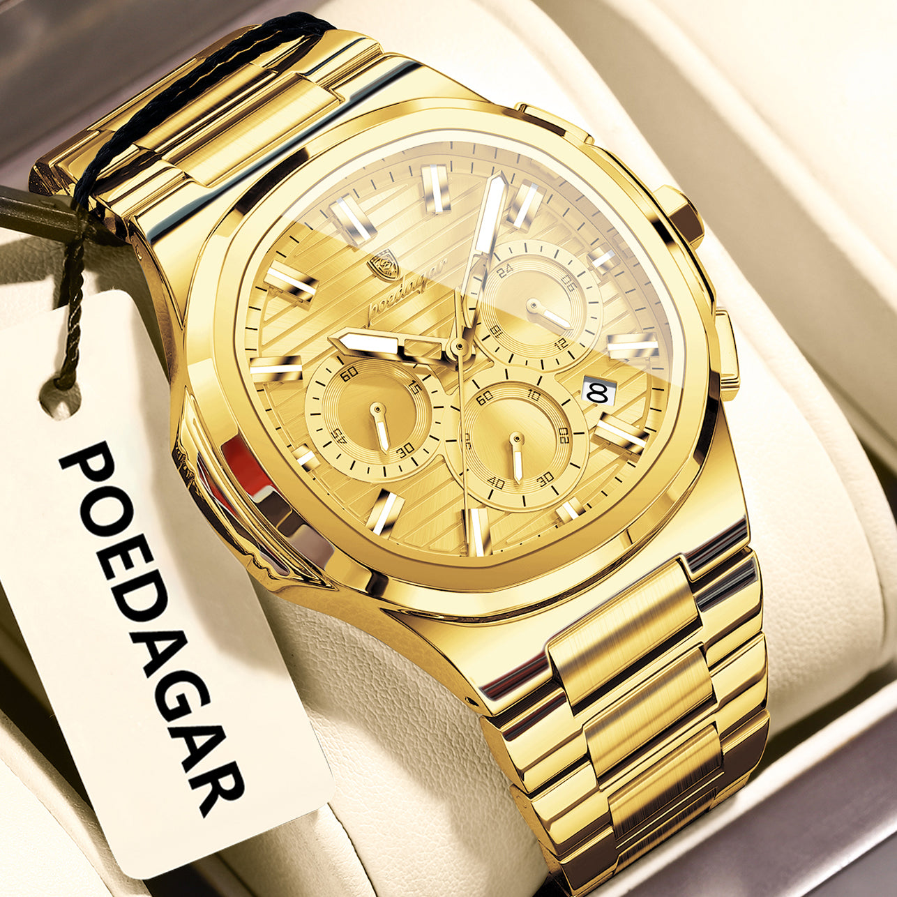 Men's Waterproof Luminous Quartz Watch – 45mm | 11 Colours