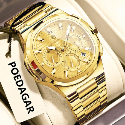 Men's Waterproof Luminous Quartz Watch – 45mm | 11 Colours