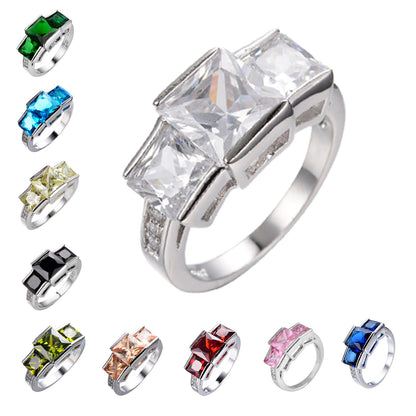 Unisex Copper Rainbow Geometric Ring – Colourful Electroplated Statement Band