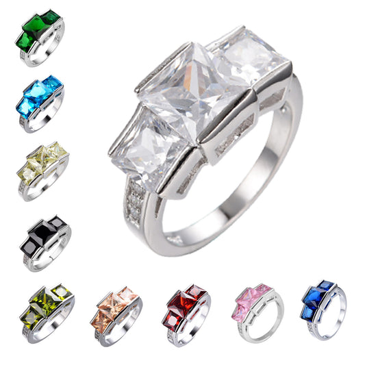 Unisex Copper Rainbow Geometric Ring – Colourful Electroplated Statement Band