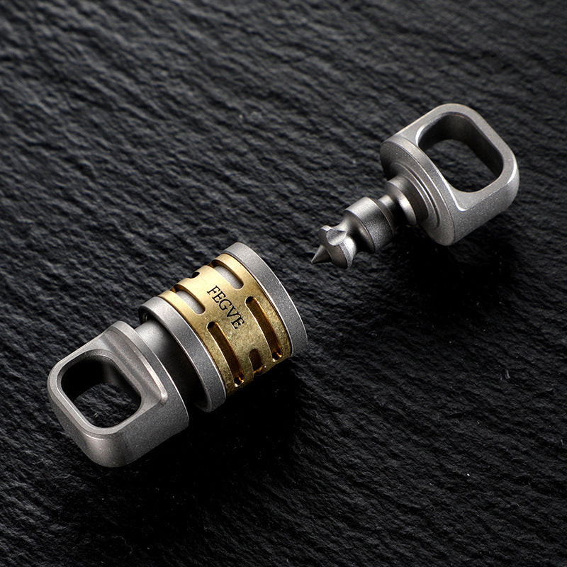 Titanium & Copper Quick-Release Swivel Keychain