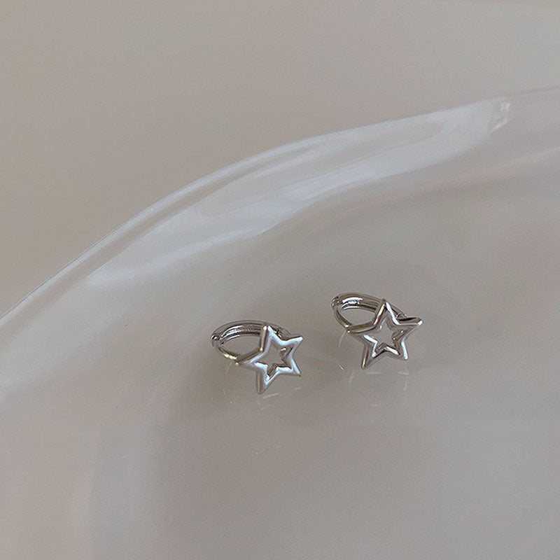 Pentagram Star Stud & Ear Clip Earrings in Copper