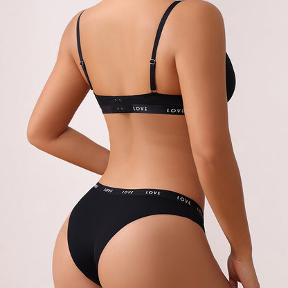Seamless Ice Silk Wire-Free Sports Bra and Shorts Set | Black | S-XL