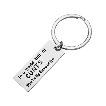 Novelty Slogan Stainless Steel Keyring | Rude Humour Gift | 3 Designs