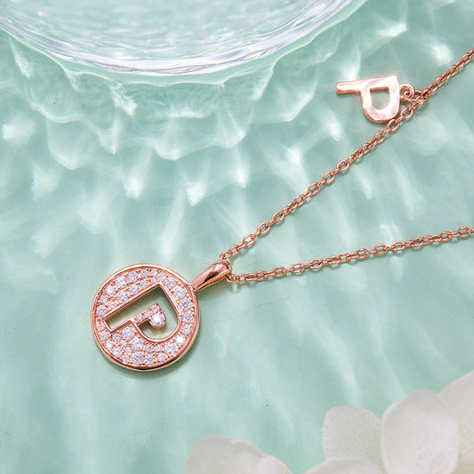 Moissanite Letter P Necklace | Platinum-Plated S925 Silver | GRA Certified