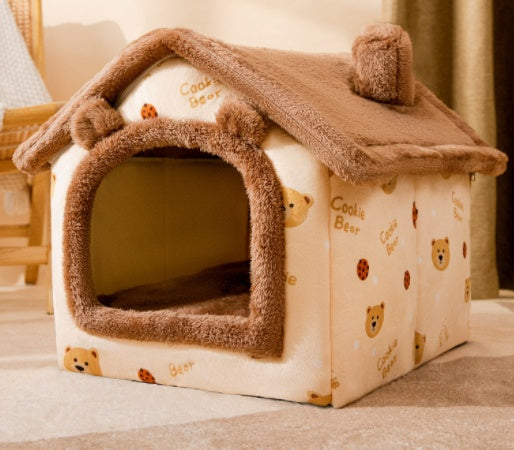 Foldable Enclosed Pet Cave Bed – Warm Kennel for Dogs & Cats | 13 Designs | S, M & L