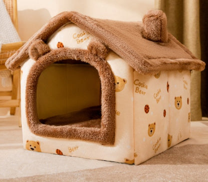 Foldable Enclosed Pet Cave Bed – Warm Kennel for Dogs & Cats | 13 Designs | S, M & L