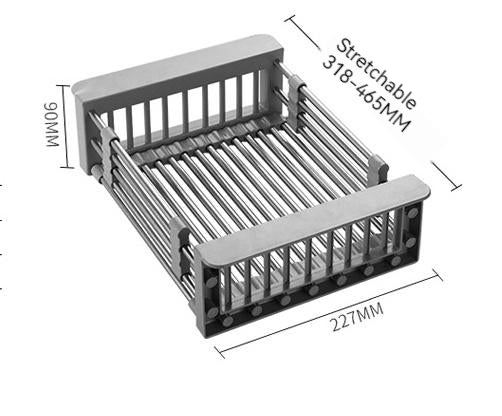 Stainless Steel Sink Drain Rack – Over-Sink Drainer Basket