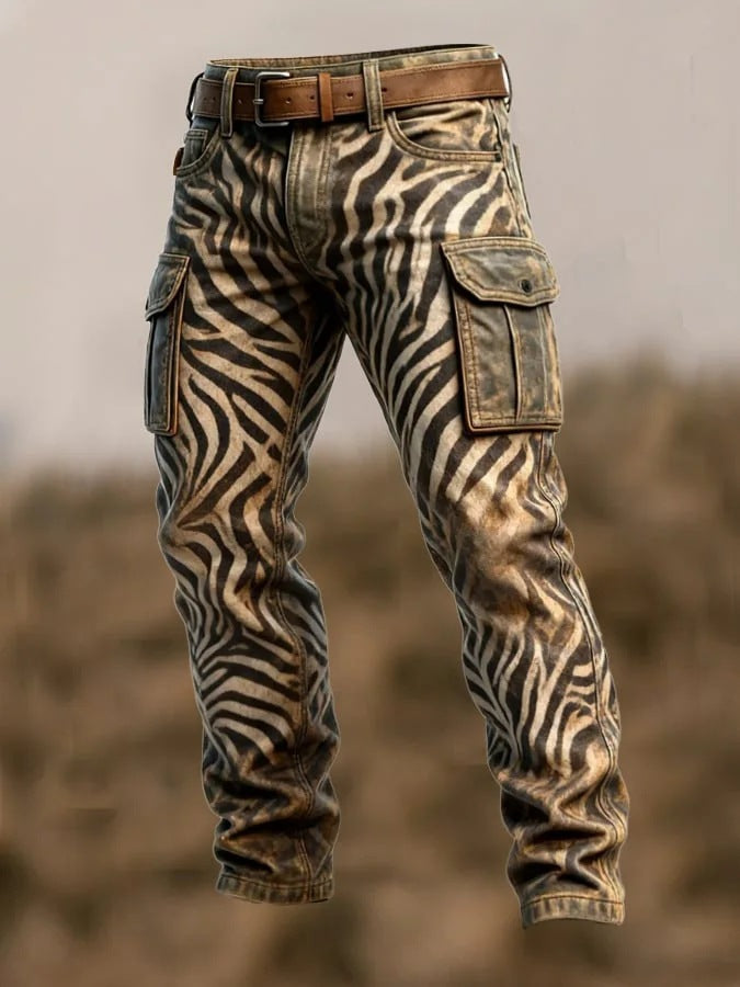Men's Retro Print Straight-Leg Trousers | 12 Designs | S-5XL