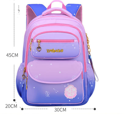 Girls' Embroidered Waterproof School Backpack 36–55L – S & L