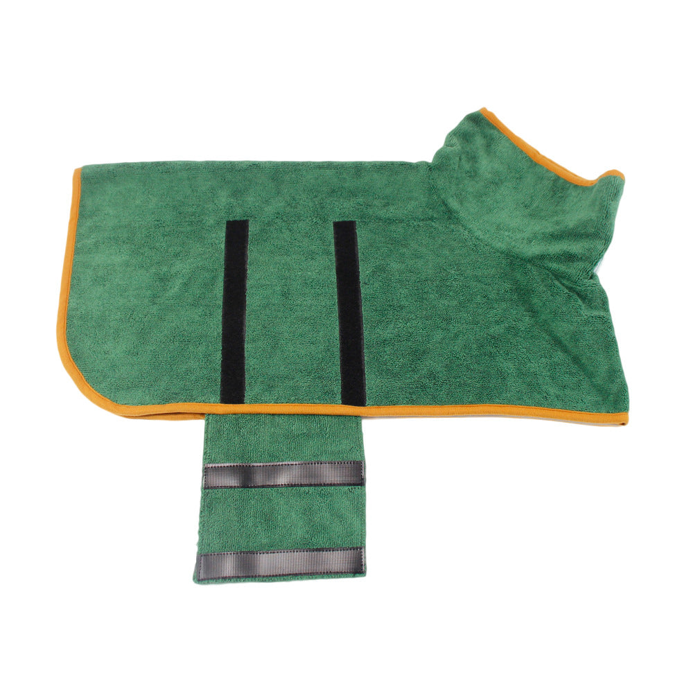 Microfibre Dog Bathrobe | Super Absorbent Quick-Dry Coat with Hook & Loop