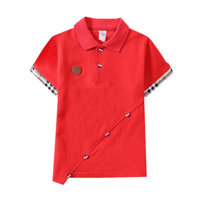 Boys' Solid Colour Cotton Top | Breathable, Casual Everyday Wear