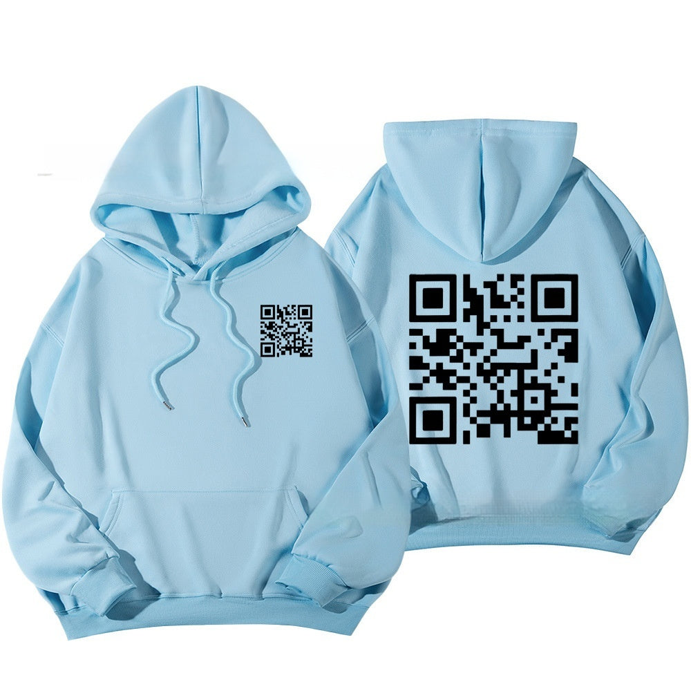 F K You QR Code Hoodie – Oversized Unisex Fleece-Lined | 10 Colours | Sizes XS–5XL