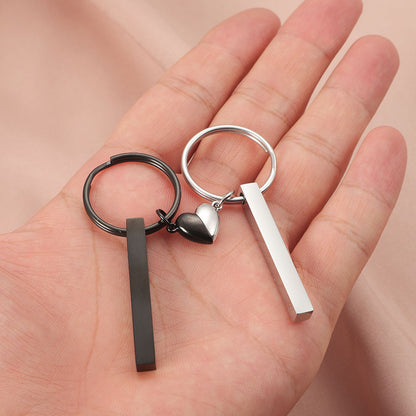 Magnetic Love Heart Couple Keychain | 3D Titanium Steel Split Heart