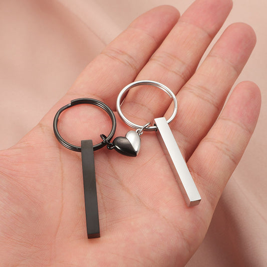Magnetic Love Heart Couple Keychain | 3D Titanium Steel Split Heart