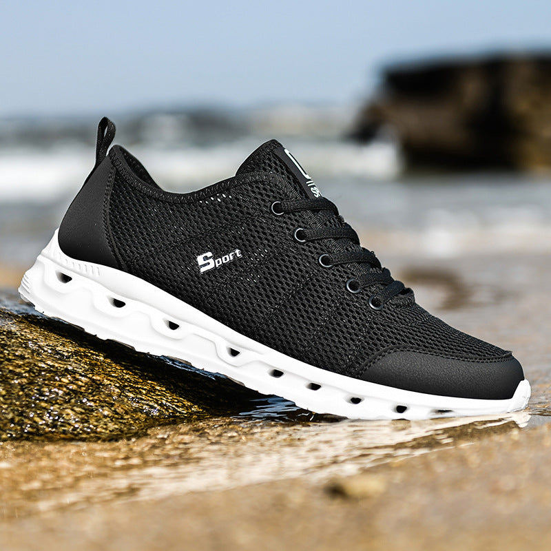 Men's Breathable Mesh Aqua Beach Shoes | Hollow Drainage | EU 39-48