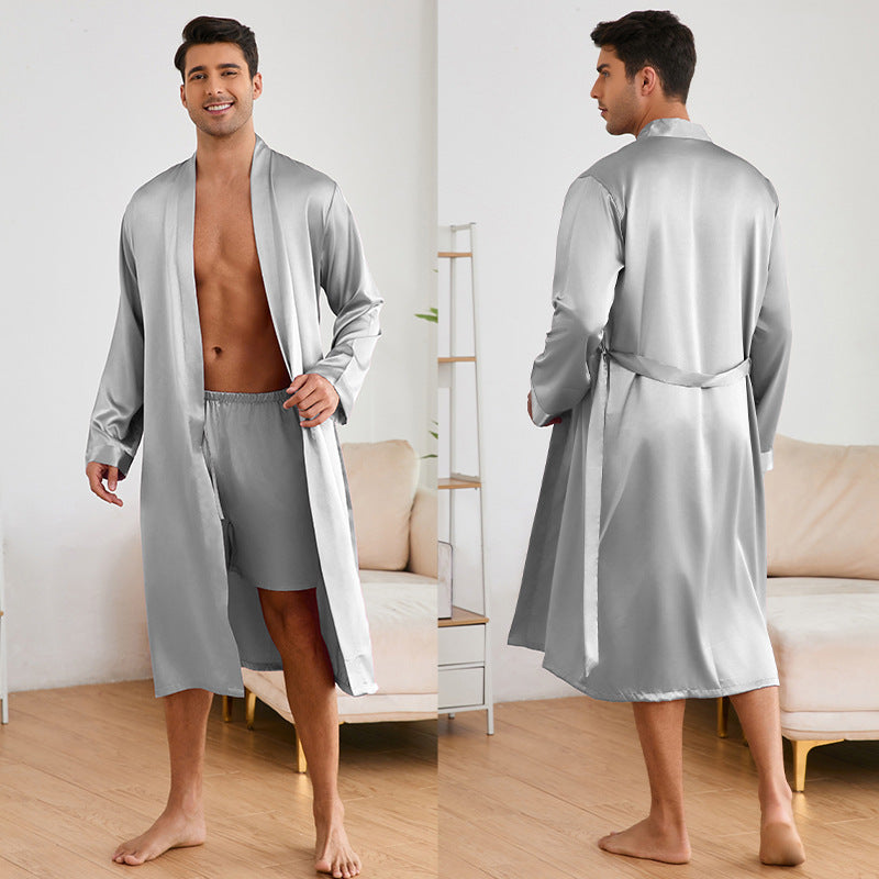 Men's Robe & Shorts Set | Solid Colour Homewear