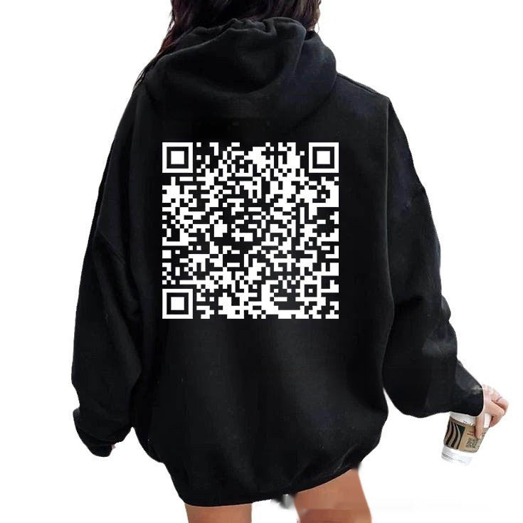 F K You QR Code Hoodie – Oversized Unisex Fleece-Lined | 10 Colours | Sizes XS–5XL