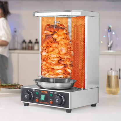 Electric Shawarma & Doner Kebab Grill Machine – Vertical Gyro Rotisserie | 13 lbs