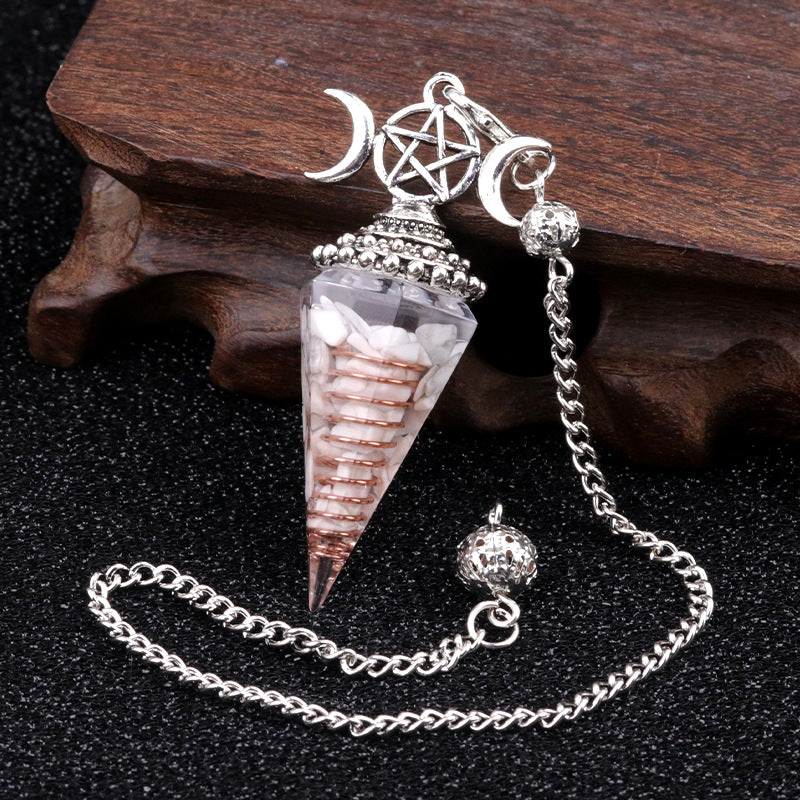 Hexagonal Pyramid Crystal Gemstone Pendant Necklace