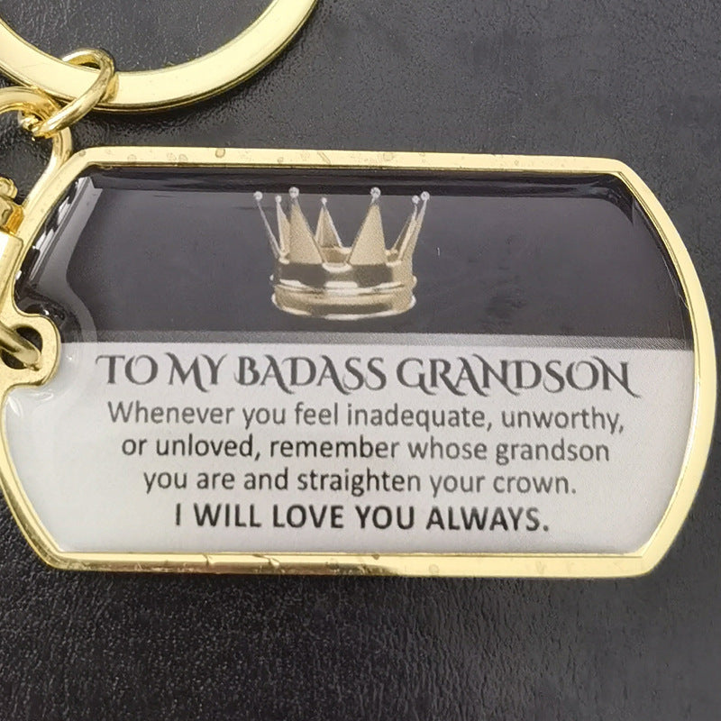 Family Sentiment Metal Keychain | Son, Daughter, Grandson Gift | JP Collections