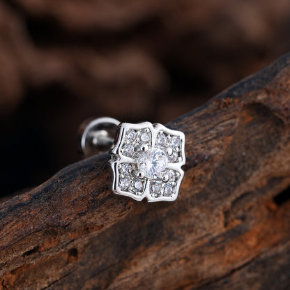 Micro-Set Zircon Ear Cuff | Minimalist Stainless Steel Single Ear Stud