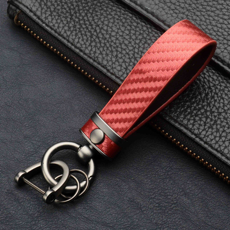 Leather & Zinc Alloy Keychain | Trendy Key Buckle Charm | 5 Colours