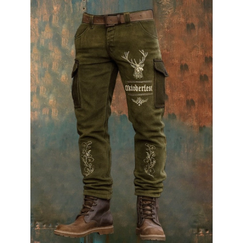 Men's Vintage Punk Printed Straight-Leg Trousers | 7 Styles S-4XL