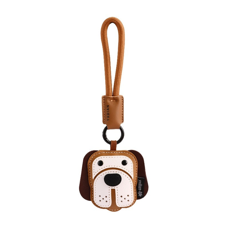 Leather Puppy Dog Keychain | Bulldog & Beagle