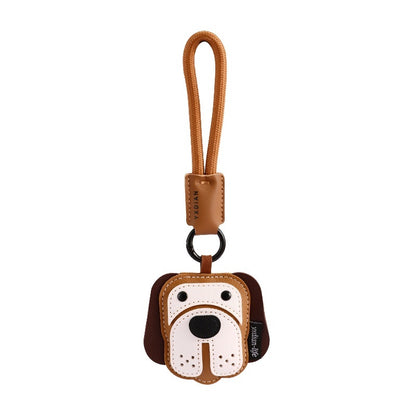 Leather Puppy Dog Keychain | Bulldog & Beagle