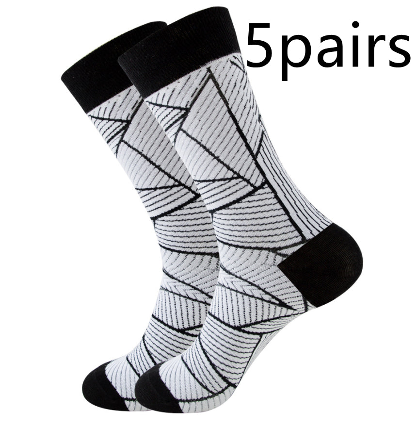 Unisex Striped Jacquard Cotton Socks EU 38-45 – 1, 5 & 10-Pair Packs