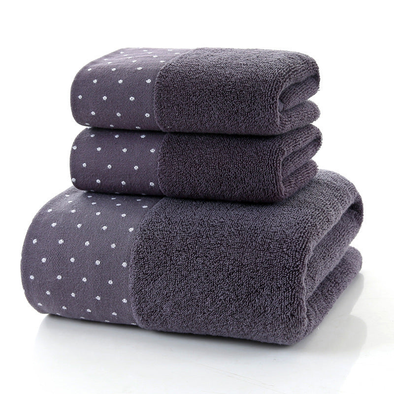 Embroidered Cotton Hotel Towel Set | 3-Piece Jacquard Bath & Hand Towels