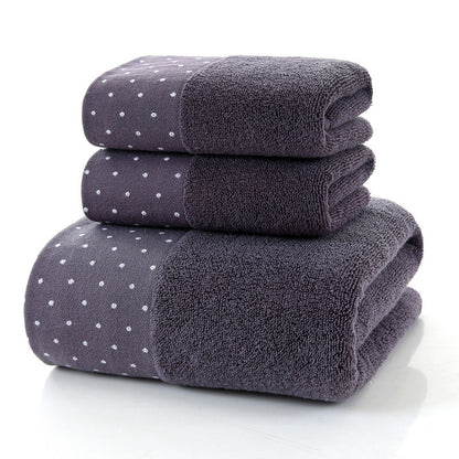 Embroidered Cotton Hotel Towel Set | 3-Piece Jacquard Bath & Hand Towels
