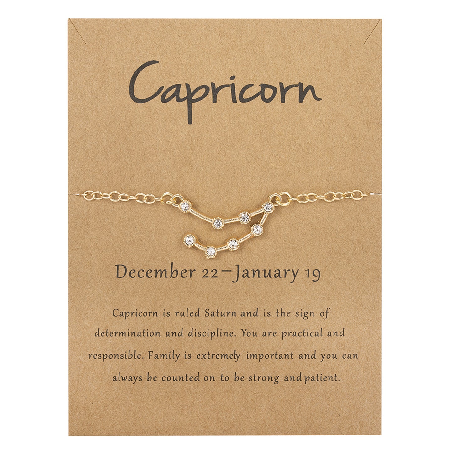 Zodiac Star Sign Gold-Plated Chain Bracelet | All 12 Signs