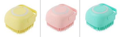 Silicone Pet Bath Massage Brush with Shampoo Dispenser | Dogs & Cats | JParker