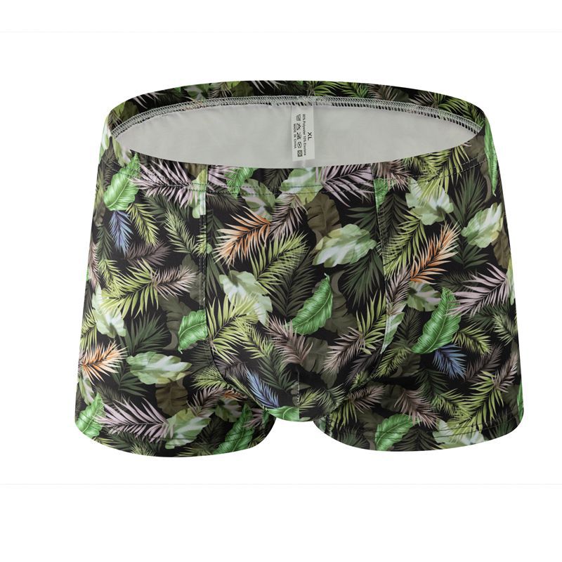 Men's Printed Milk Silk Boxer Briefs – 12 Designs Breathable Low-Waist