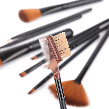 12-Piece Makeup Brush Set with Barrel Box – Rayon Bristles, 8 Colours