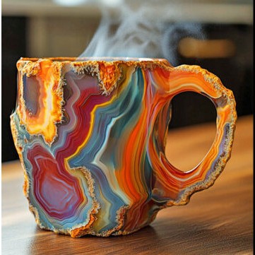 400ml Mineral Crystal-Effect Resin Coffee Mug
