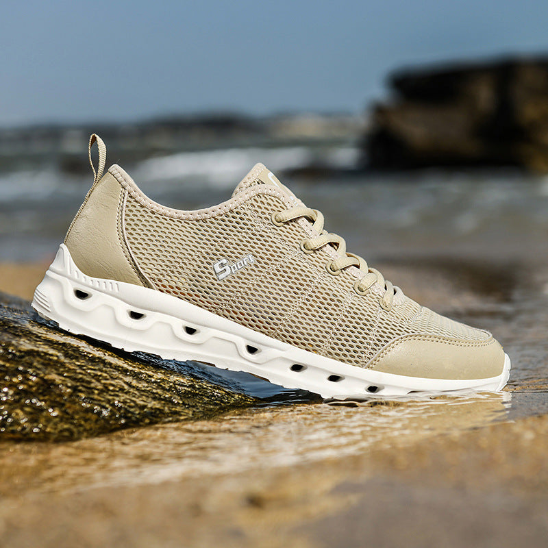 Men's Breathable Mesh Aqua Beach Shoes | Hollow Drainage | EU 39-48