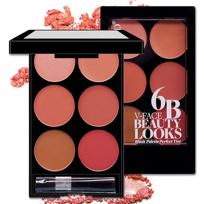 6-Colour Blush & Contour Palette – Buildable Multicolour Makeup Tray 15g