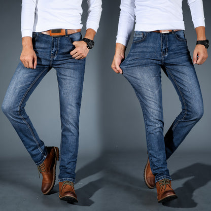 Men's Slim-Fit Stretch Denim Jeans – Black & Dark Blue