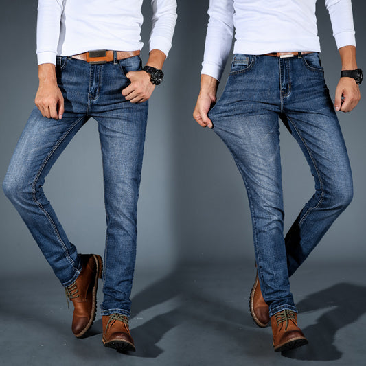 Men's Slim-Fit Stretch Denim Jeans – Black & Dark Blue