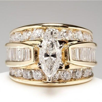 Copper Inlaid With Zircon Ladies Ring