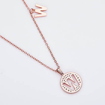 Moissanite Letter W Necklace | Platinum-Plated S925 Silver | GRA Certified