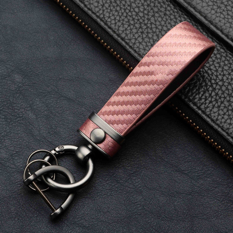Leather & Zinc Alloy Keychain | Trendy Key Buckle Charm | 5 Colours