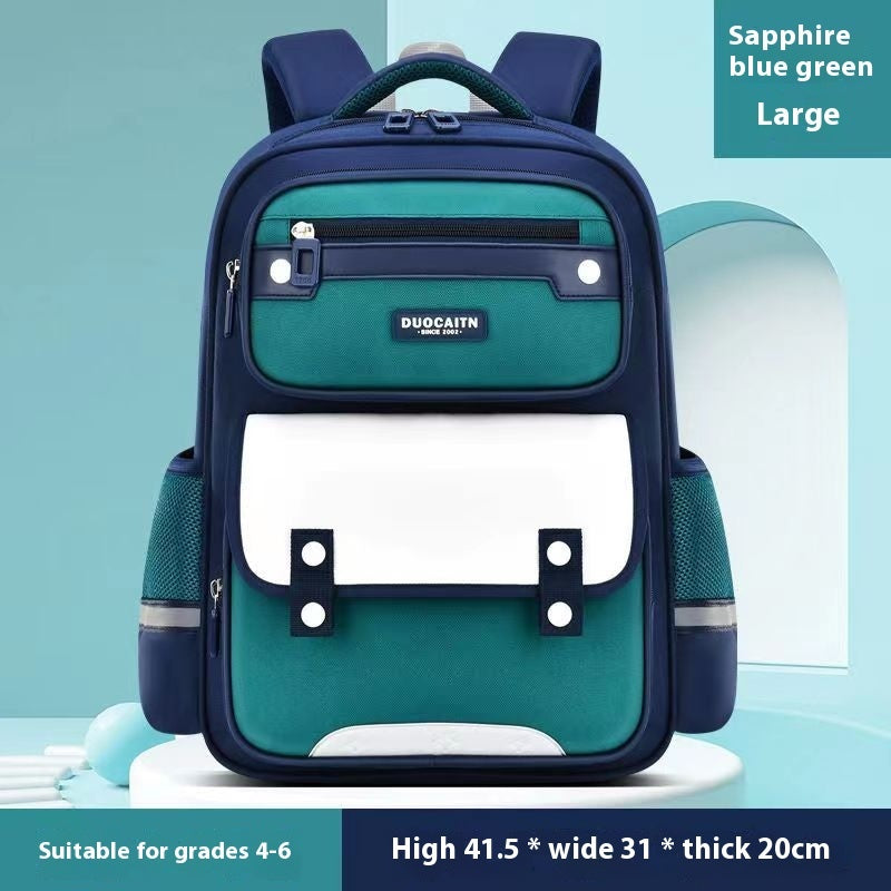 Kids' Fruit Print Nylon School Backpack – Waterproof & Burden-Reducing