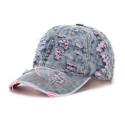 Women's Striped Cotton Sun Hat | Casual Dome Cap with Letter Detail – 7 Styles
